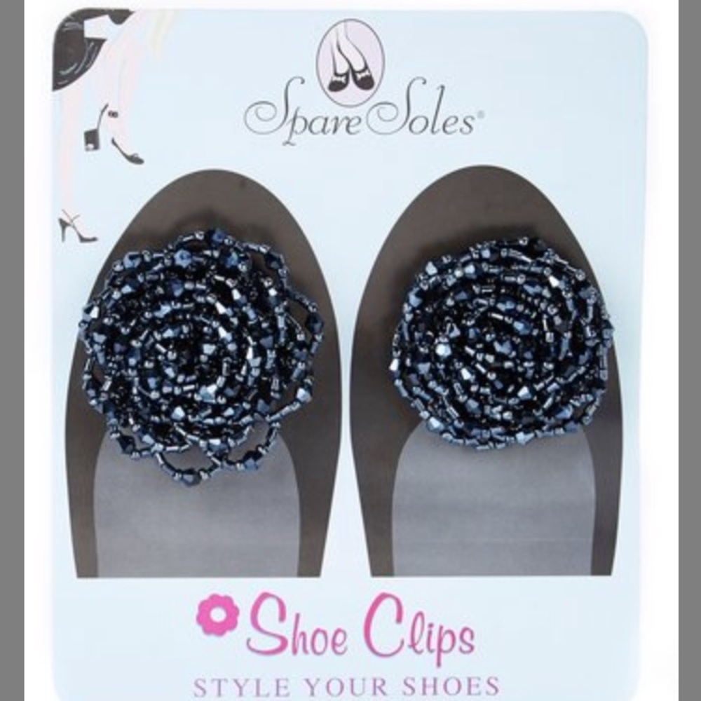 💰⬇️ 🆕 Gunmetal Rosettes Shoe Clips - Picture 2 of 5